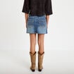 Jupe-short droite en jean denim double stone femme