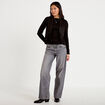 Gilet droit sans manches aspect daim noir femme