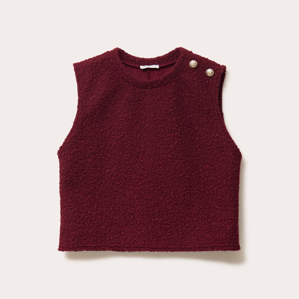 Pull sans manches violet fonc&eacute; femme