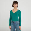 T-shirt manches longues vert &eacute;meraude femme