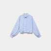 Chemise ample cropped effet boule bleu femme