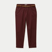 Pantalon chino 7/8&egrave;me marron femme