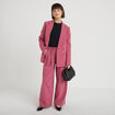 Blazer col tailleur manches longues vieux rose femme