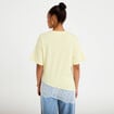 T-shirt oversize longue dentelle jaune clair femme