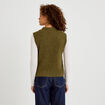 Pull sans manches vert kaki femme
