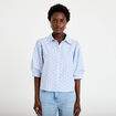 Chemise coupe ample manches 3/4 bleu femme