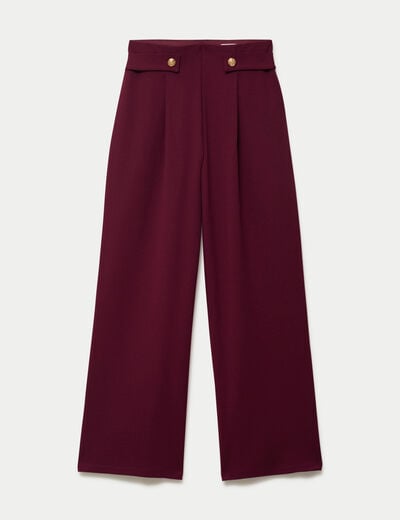 Pantalon bootcut taille standard bordeaux femme