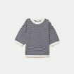 Pull ample duveteux manches courtes ecru femme
