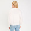 Pull oversize col avec noeud ecru femme