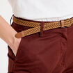 Pantalon chino 7/8&egrave;me marron femme