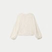 Blouse maille fantaisie ecru femme