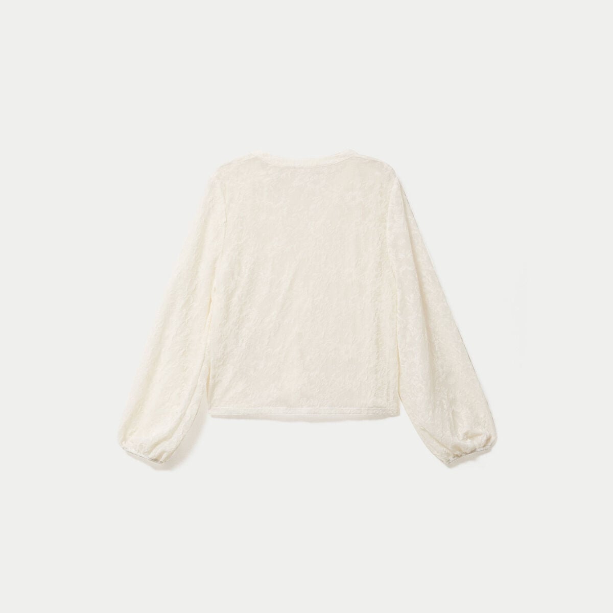 Blouse maille fantaisie ecru femme