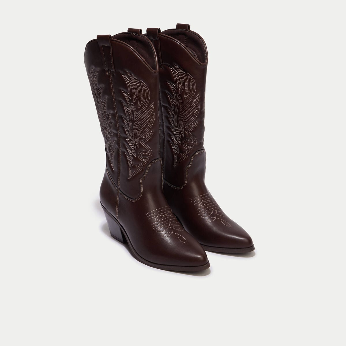 Bottes esprit western marron femme
