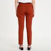 Pantalon cigarette ceintur&eacute; marron cognac femme