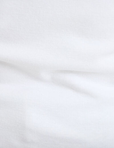 T-shirt ajust&eacute; col v manches courtes blanc femme