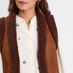 Veste sans manches marron fonc&eacute; femme
