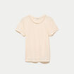 T-shirt col rond manches courtes couleur or femme