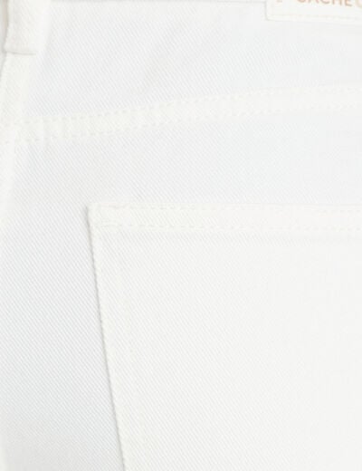 Jean bootcut cropped taille haute ecru femme