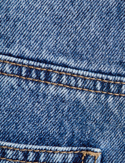 Jean mom cropped denim double stone femme