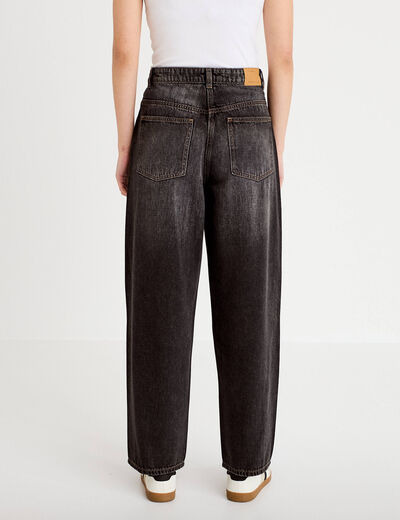 Jeans baggy taille basse denim snow noir femme