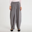 Pantalon barrel taille basse gris femme