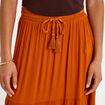 Jupe longue pliss&eacute;e &eacute;vas&eacute;e orange fonc&eacute; femme