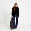 Pull manches longues noir femme
