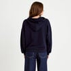 Sweat &agrave; capuche brod&eacute; manches longues bleu femme