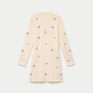 Robe pull droite manches longues sable femme