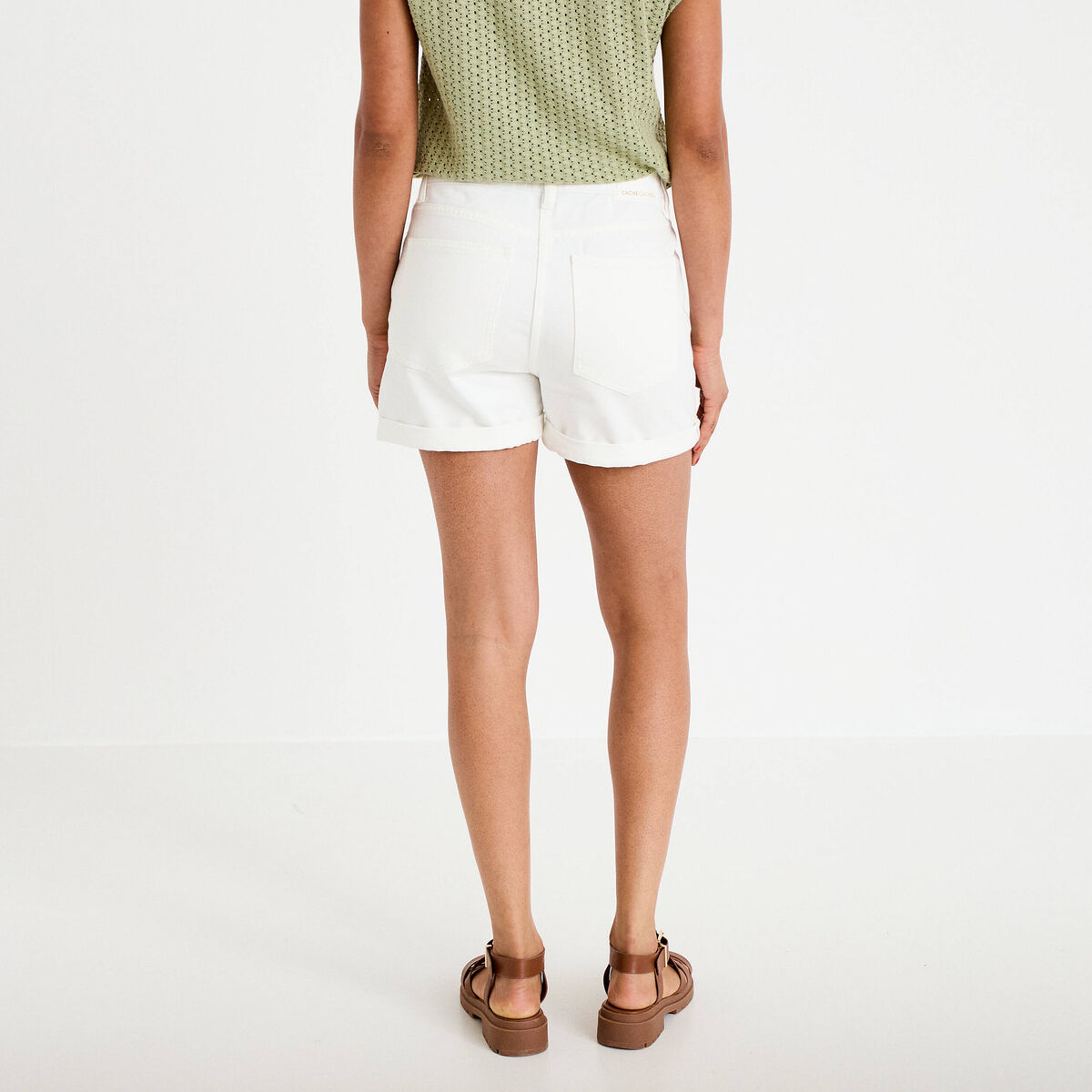 Short ecru femme