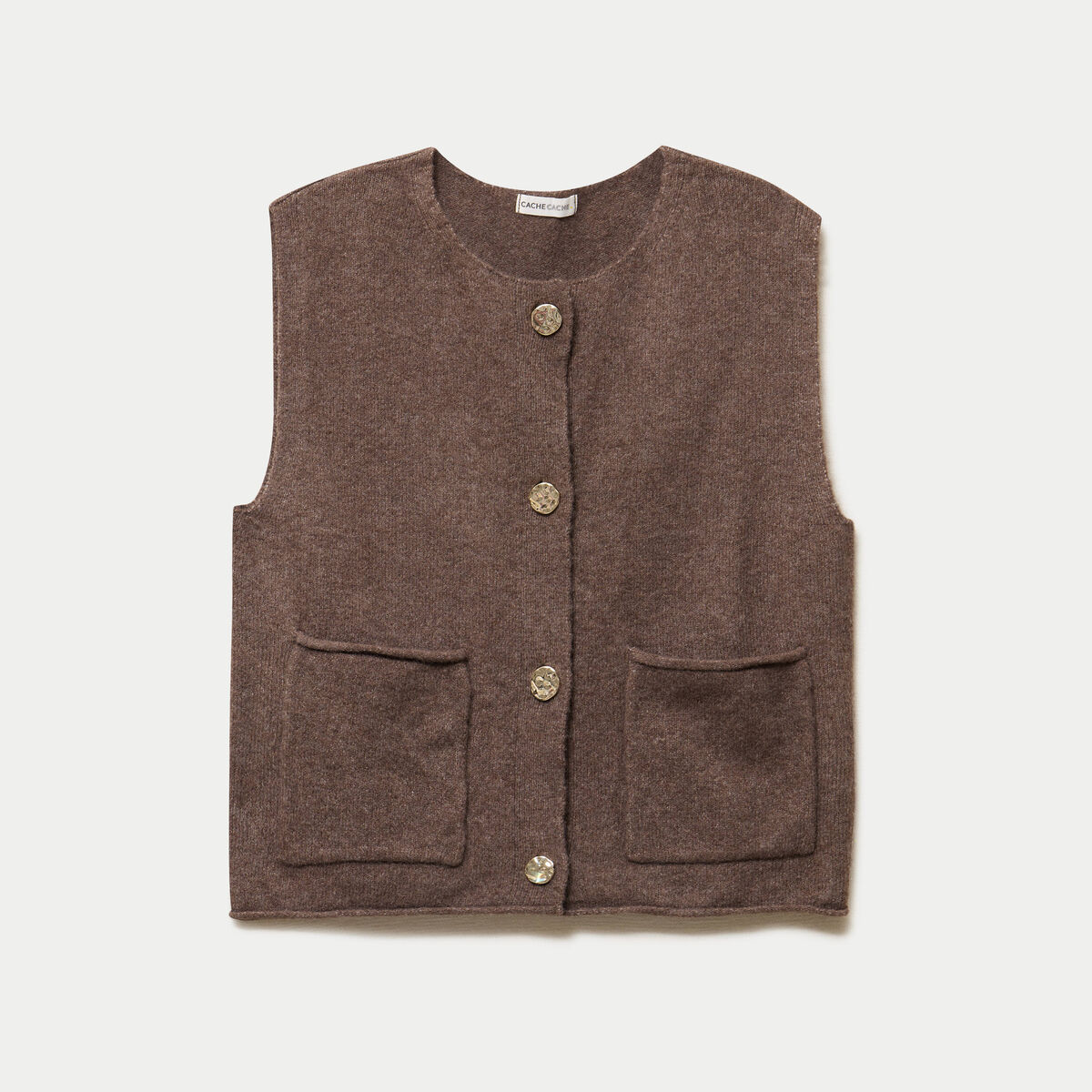 Gilet sans manches marron fonc&eacute; femme