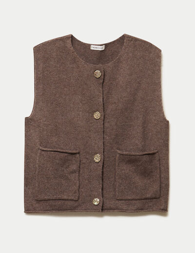Gilet sans manches marron fonc&eacute; femme
