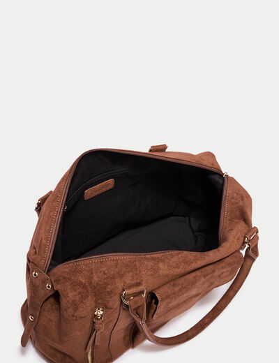 Sac aspect daim camel femme