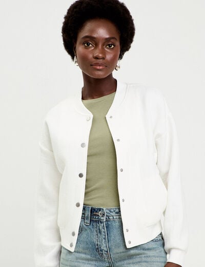 Veste manches longues ecru femme