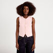 Gilet sans manches cropped rose clair femme