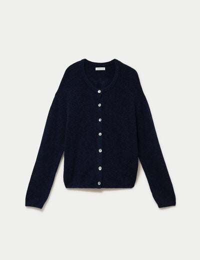 Gilet manches longues bleu marine femme