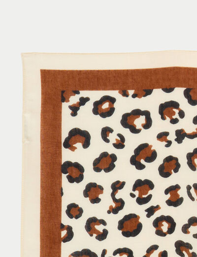 Foulard effet satin&eacute; ecru femme
