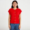 Gilet ample sans manches rouge femme