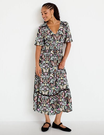 Robe &eacute;vas&eacute;e noir femme