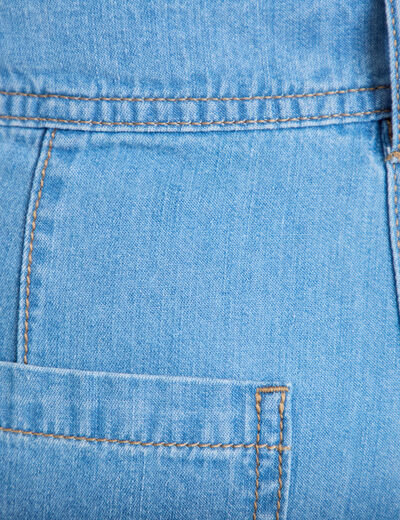 Jean wide leg taille standard denim bleach femme