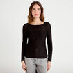 T-shirt motif en relief noir femme