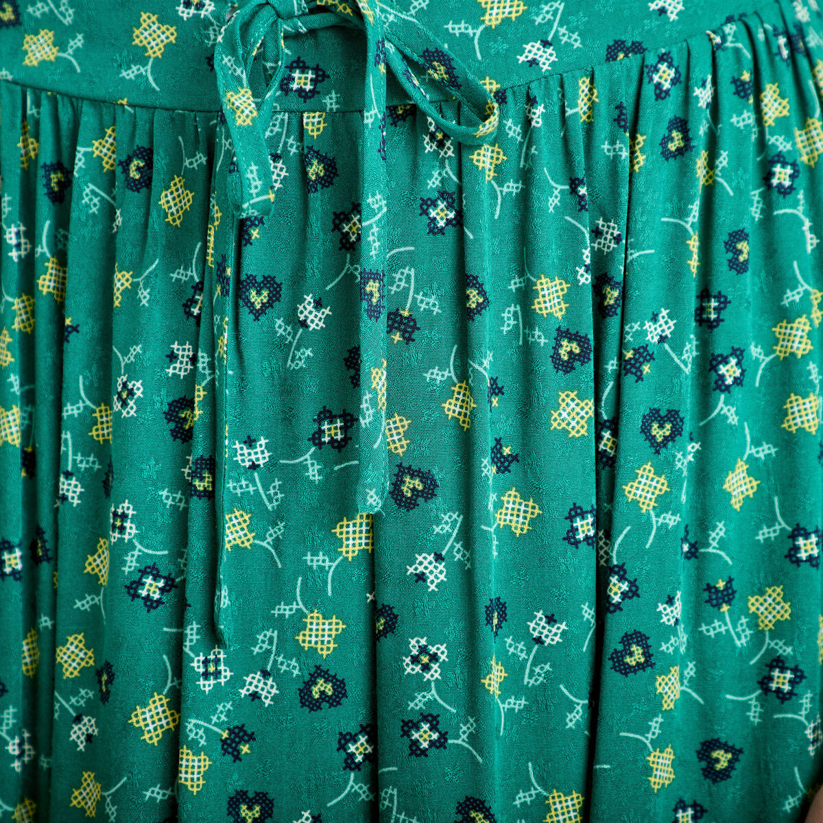 Jupe longue &eacute;vas&eacute;e vert femme