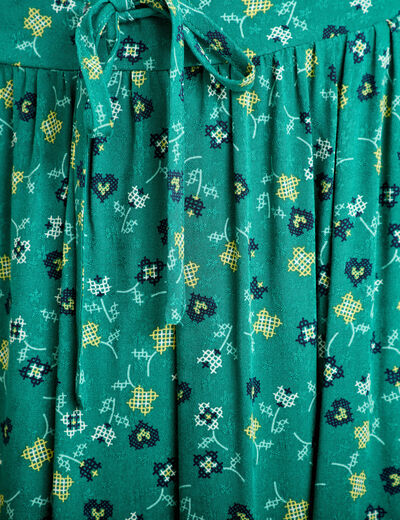 Jupe longue &eacute;vas&eacute;e vert femme