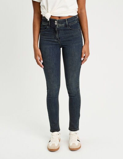 Jeans slim push-up denim blue black femme