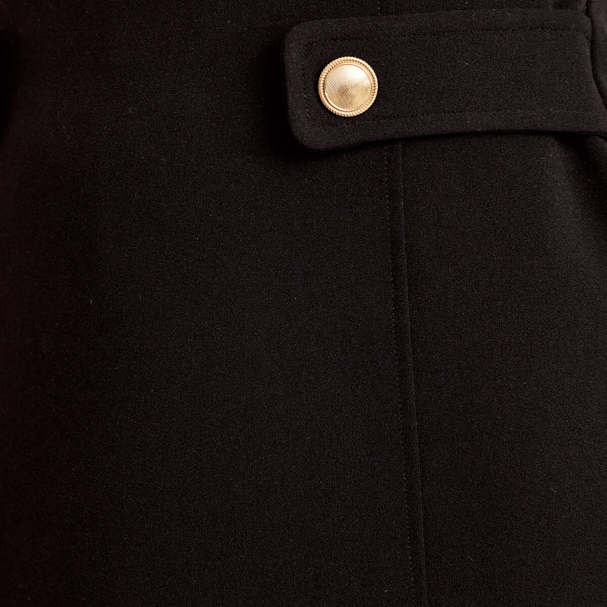 Jupe-short en maille avec boutons noir femme
