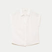 Blouse manches courtes ecru femme