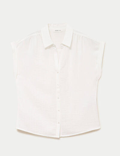 Blouse manches courtes ecru femme