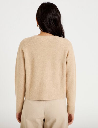 Gilet boutons coeur beige femme