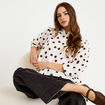 Chemise droite manches longues blanc femme