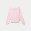 Pull ample manches longues fin rose clair femme